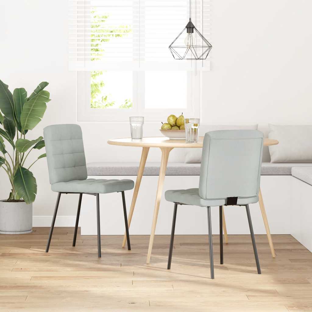 Eetkamerstoelen 2 st fluweel lichtgrijs is nu te koop bij PeponiXL, paradijselijk wonen!