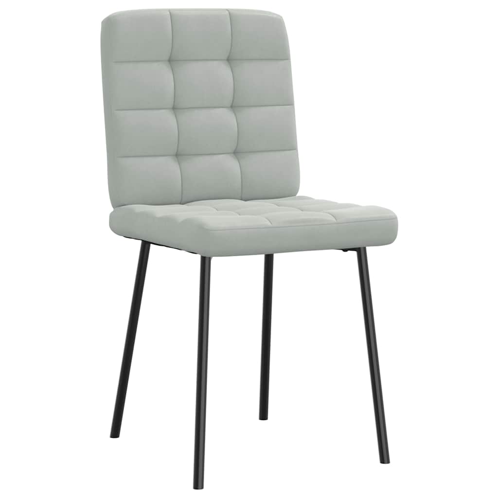 Eetkamerstoelen 2 st fluweel lichtgrijs is nu te koop bij PeponiXL, paradijselijk wonen!