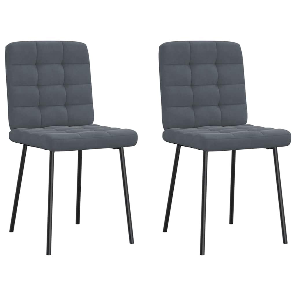 Eetkamerstoelen 2 st fluweel donkergrijs is nu te koop bij PeponiXL, paradijselijk wonen!
