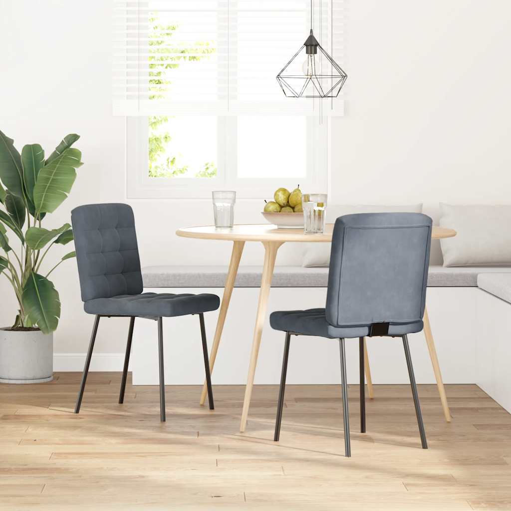 Eetkamerstoelen 2 st fluweel donkergrijs is nu te koop bij PeponiXL, paradijselijk wonen!