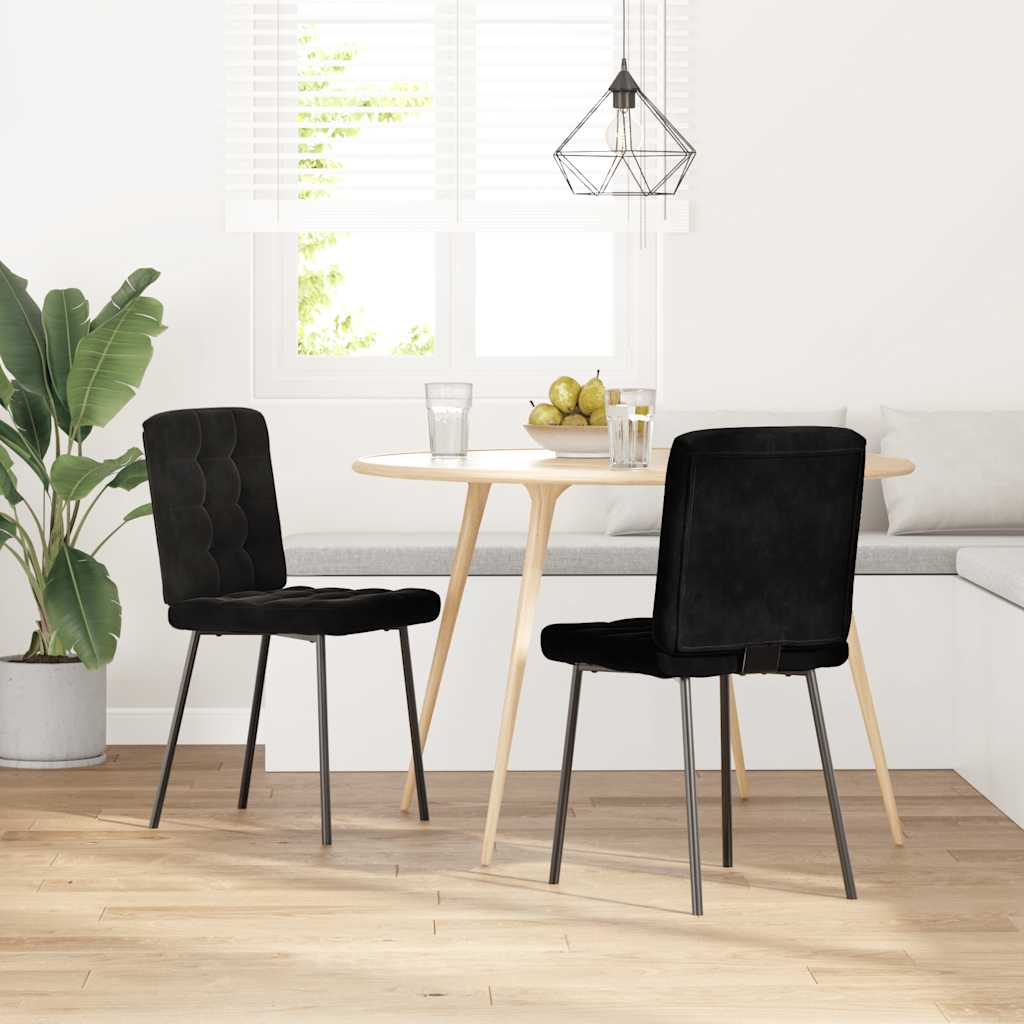 Eetkamerstoelen 2 st fluweel zwart is nu te koop bij PeponiXL, paradijselijk wonen!