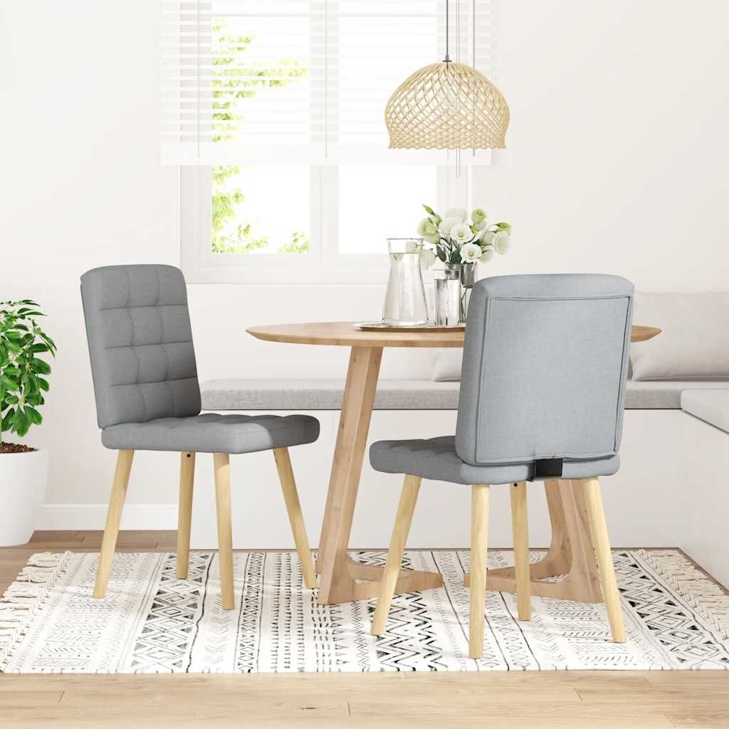 Eetkamerstoelen 2 st stof lichtgrijs is nu te koop bij PeponiXL, paradijselijk wonen!