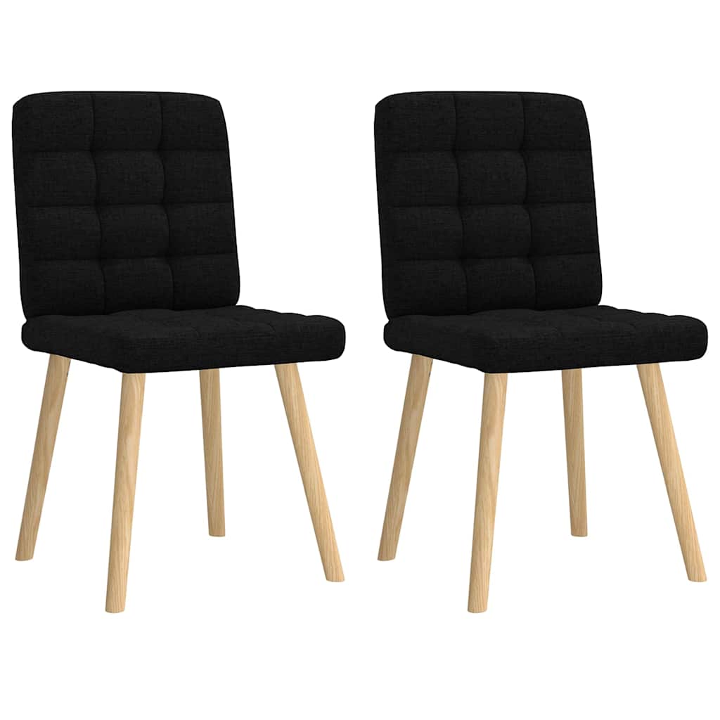 Eetkamerstoelen 2 st stof zwart is nu te koop bij PeponiXL, paradijselijk wonen!