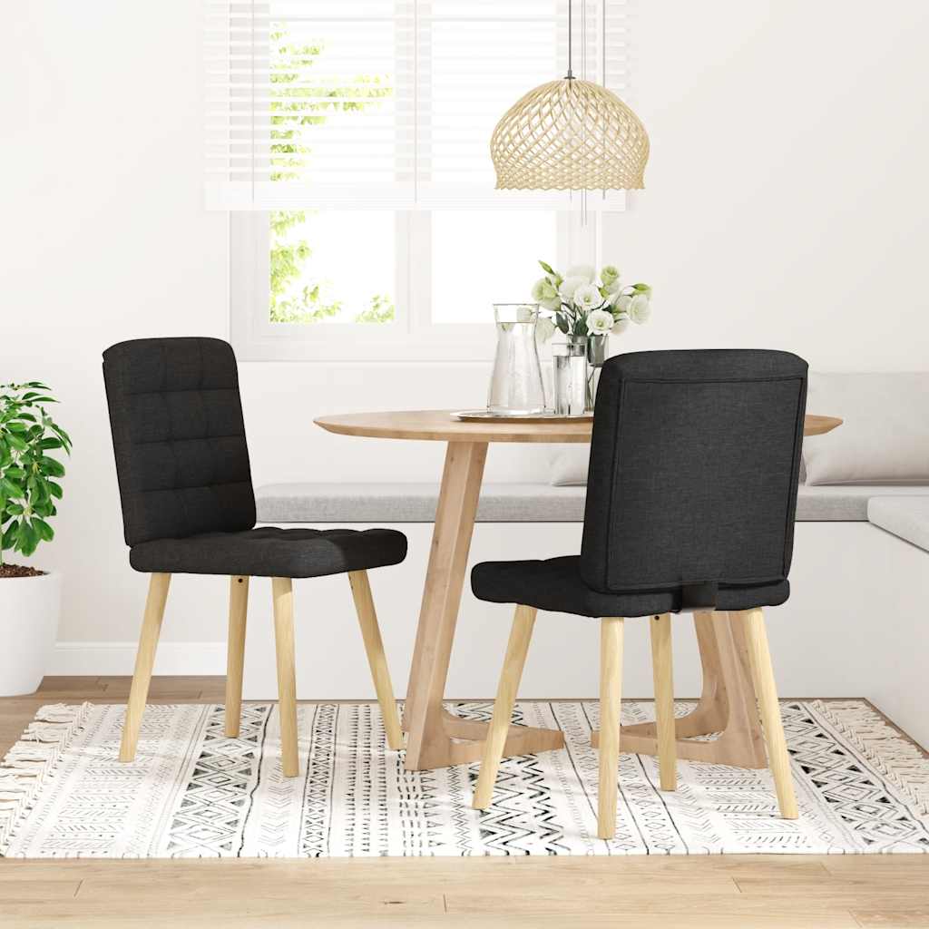 Eetkamerstoelen 2 st stof zwart is nu te koop bij PeponiXL, paradijselijk wonen!