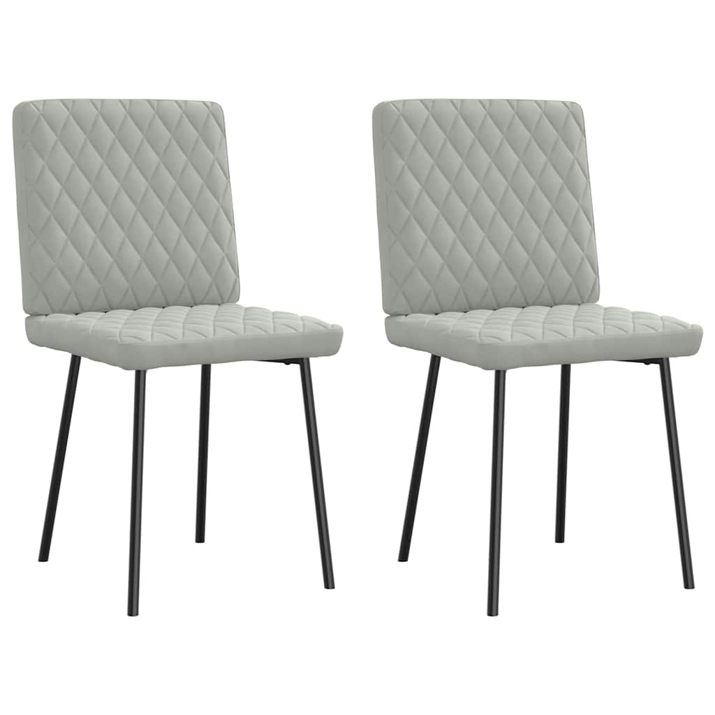 Eetkamerstoelen 2 st fluweel lichtgrijs is nu te koop bij PeponiXL, paradijselijk wonen!