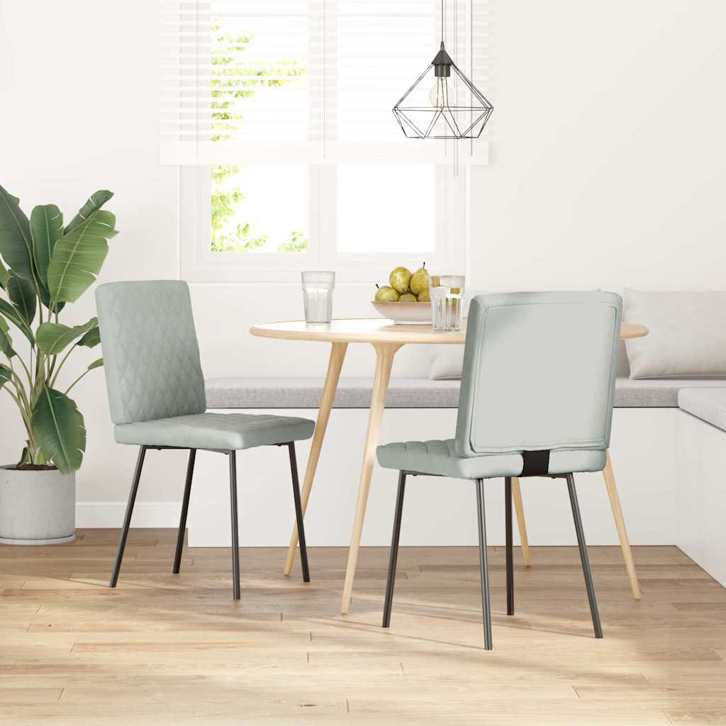 Eetkamerstoelen 2 st fluweel lichtgrijs is nu te koop bij PeponiXL, paradijselijk wonen!