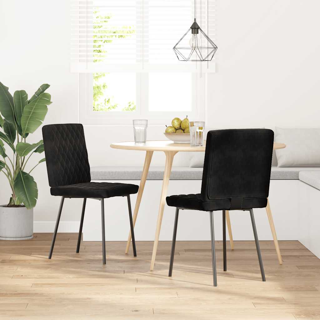 Eetkamerstoelen 2 st fluweel zwart is nu te koop bij PeponiXL, paradijselijk wonen!