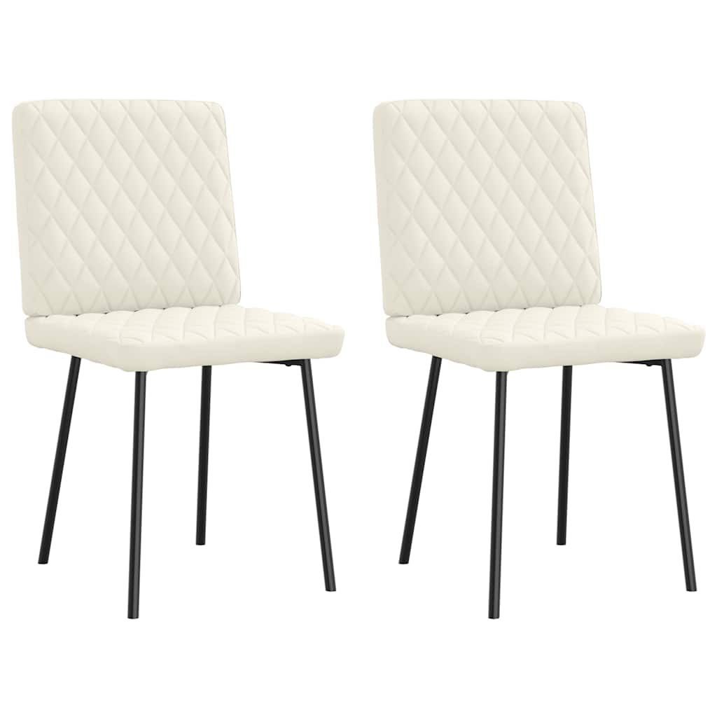 Eetkamerstoelen 2 st fluweel crèmekleurig is nu te koop bij PeponiXL, paradijselijk wonen!