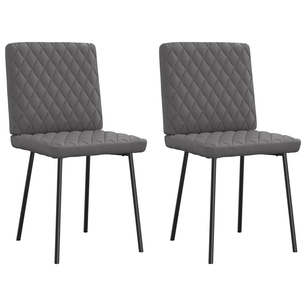 Eetkamerstoelen 2 st kunstleer grijs is nu te koop bij PeponiXL, paradijselijk wonen!