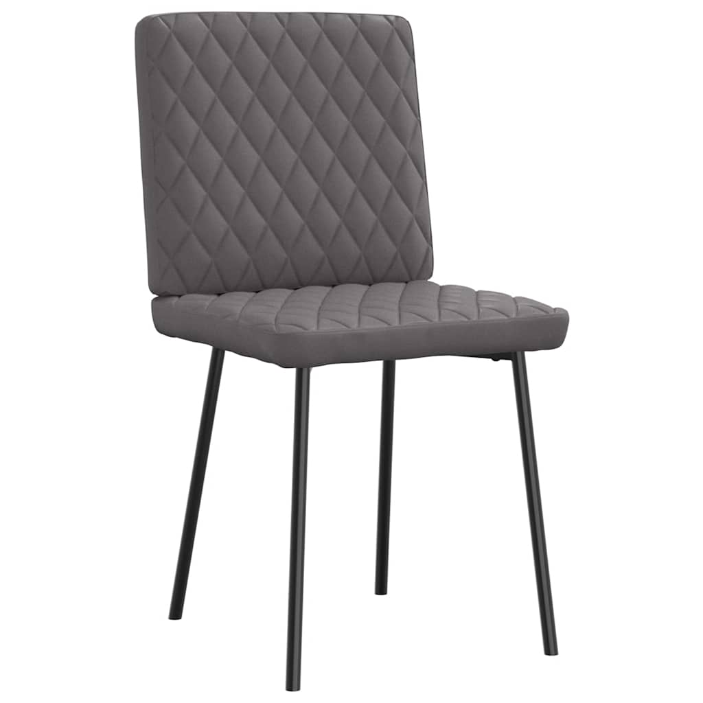 Eetkamerstoelen 2 st kunstleer grijs is nu te koop bij PeponiXL, paradijselijk wonen!
