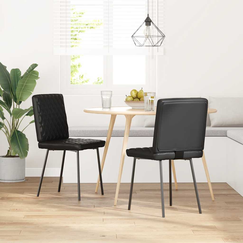 Eetkamerstoelen 2 st kunstleer zwart is nu te koop bij PeponiXL, paradijselijk wonen!