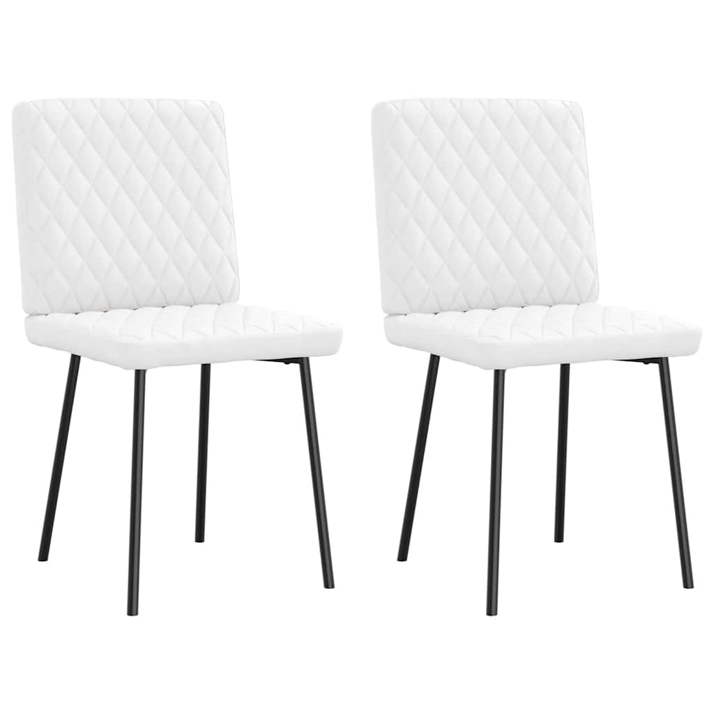 Eetkamerstoelen 2 st kunstleer wit is nu te koop bij PeponiXL, paradijselijk wonen!