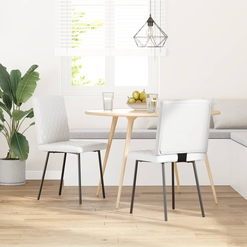 Eetkamerstoelen 2 st kunstleer wit is nu te koop bij PeponiXL, paradijselijk wonen!