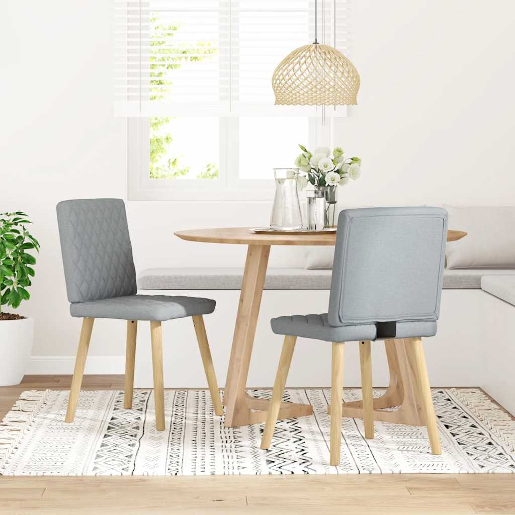 Eetkamerstoelen 2 st stof lichtgrijs is nu te koop bij PeponiXL, paradijselijk wonen!
