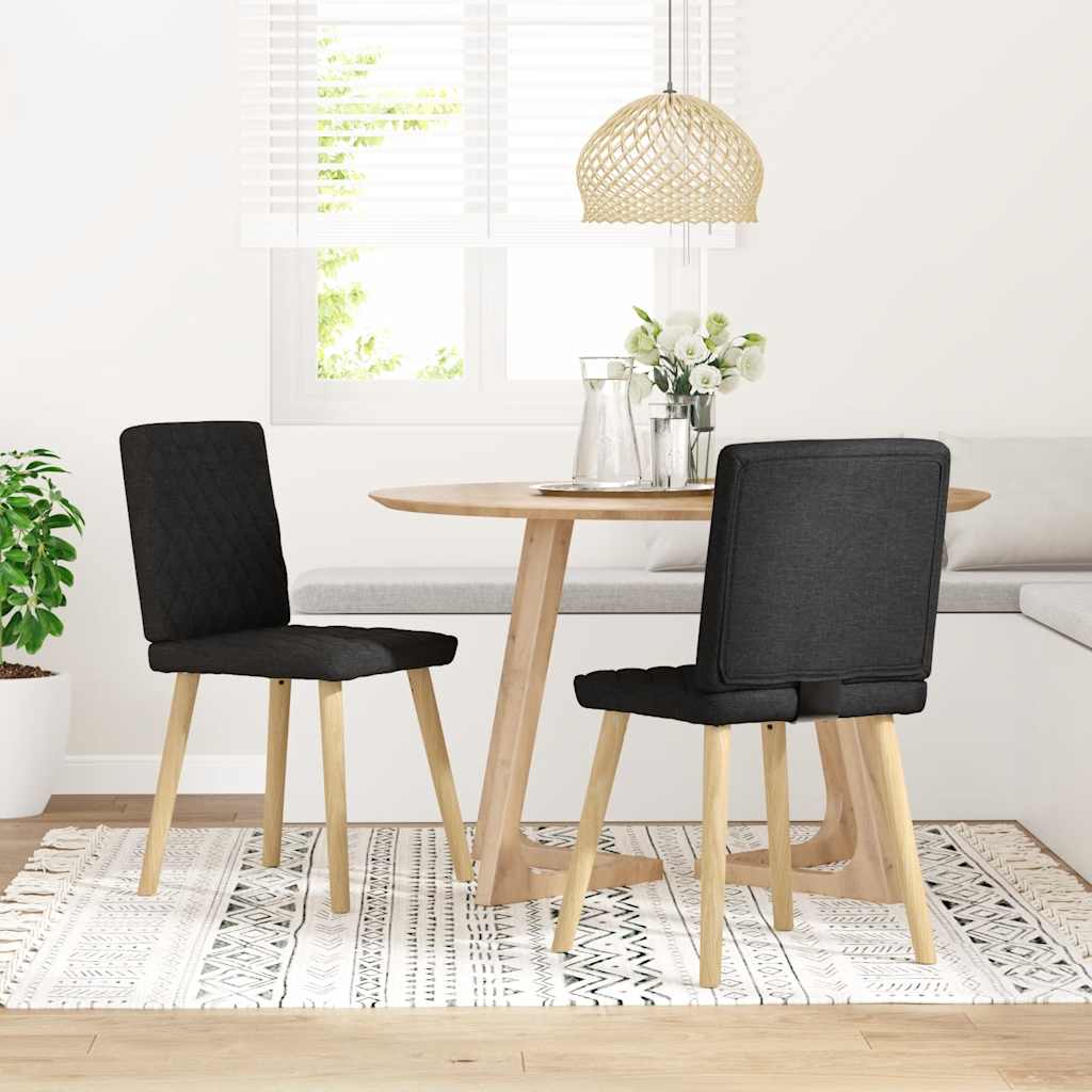 Eetkamerstoelen 2 st stof zwart is nu te koop bij PeponiXL, paradijselijk wonen!