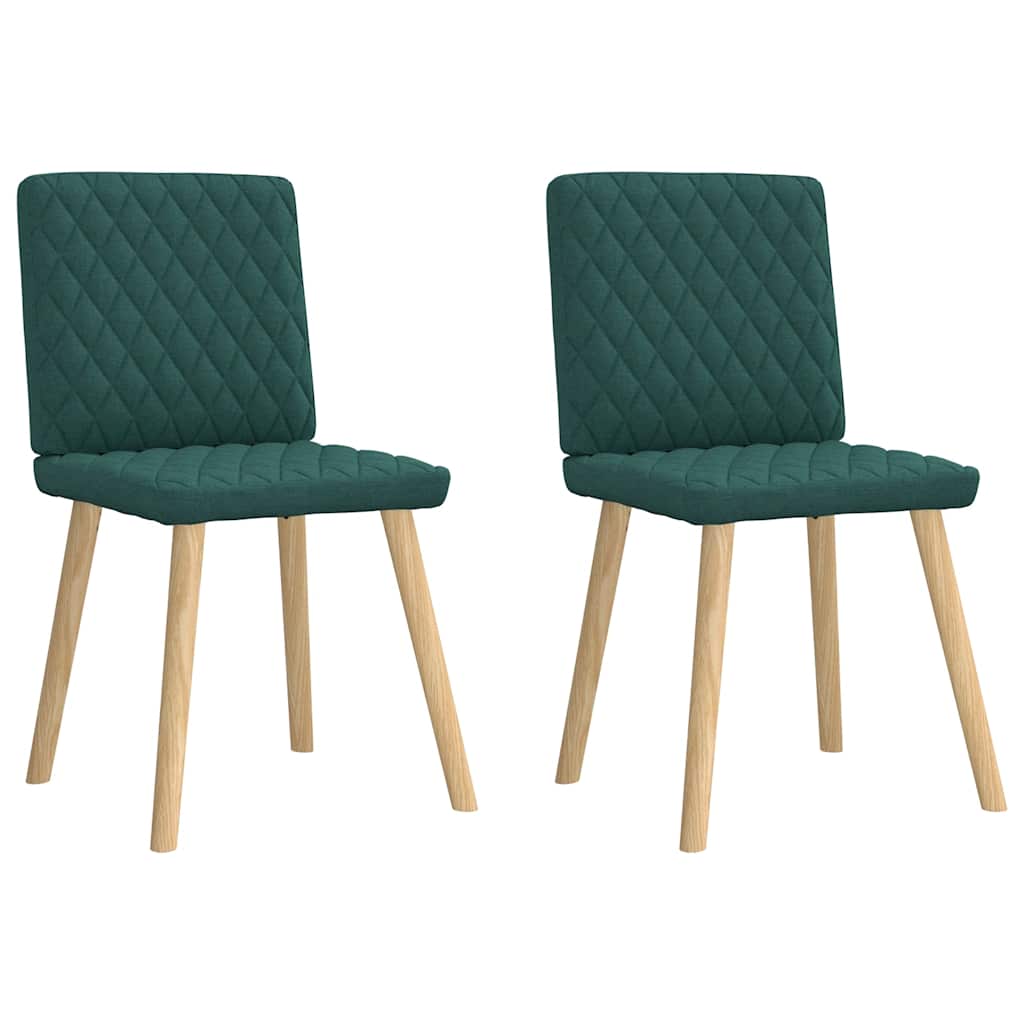 Eetkamerstoelen 2 st stof donkergroen is nu te koop bij PeponiXL, paradijselijk wonen!