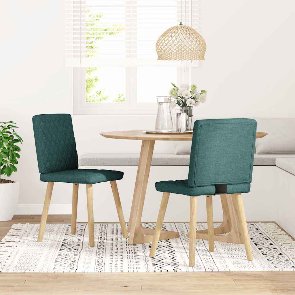 Eetkamerstoelen 2 st stof donkergroen is nu te koop bij PeponiXL, paradijselijk wonen!