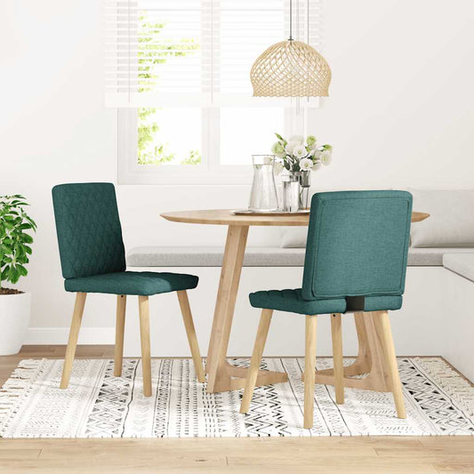 Eetkamerstoelen 2 st stof donkergroen is nu te koop bij PeponiXL, paradijselijk wonen!