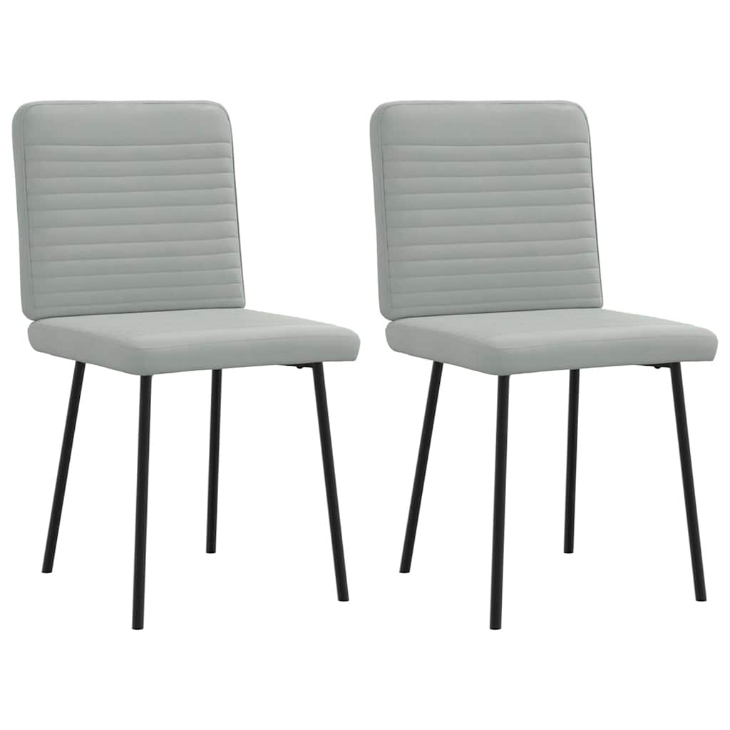 Eetkamerstoelen 2 st fluweel lichtgrijs is nu te koop bij PeponiXL, paradijselijk wonen!
