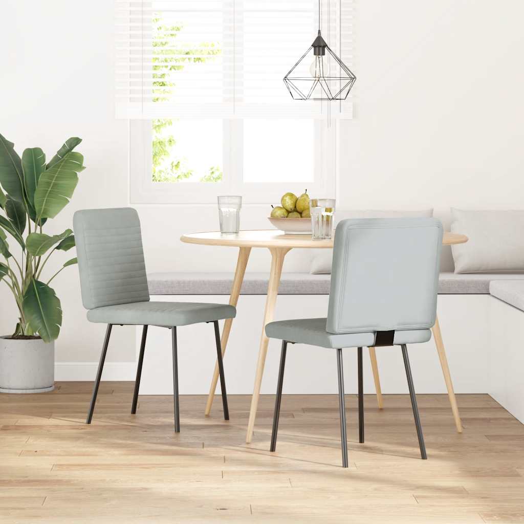 Eetkamerstoelen 2 st fluweel lichtgrijs is nu te koop bij PeponiXL, paradijselijk wonen!