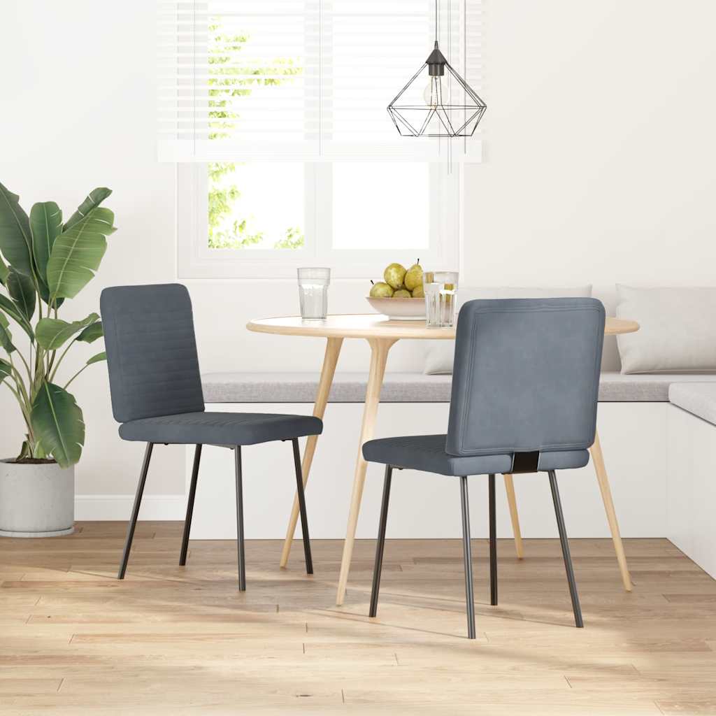 Eetkamerstoelen 2 st fluweel donkergrijs is nu te koop bij PeponiXL, paradijselijk wonen!