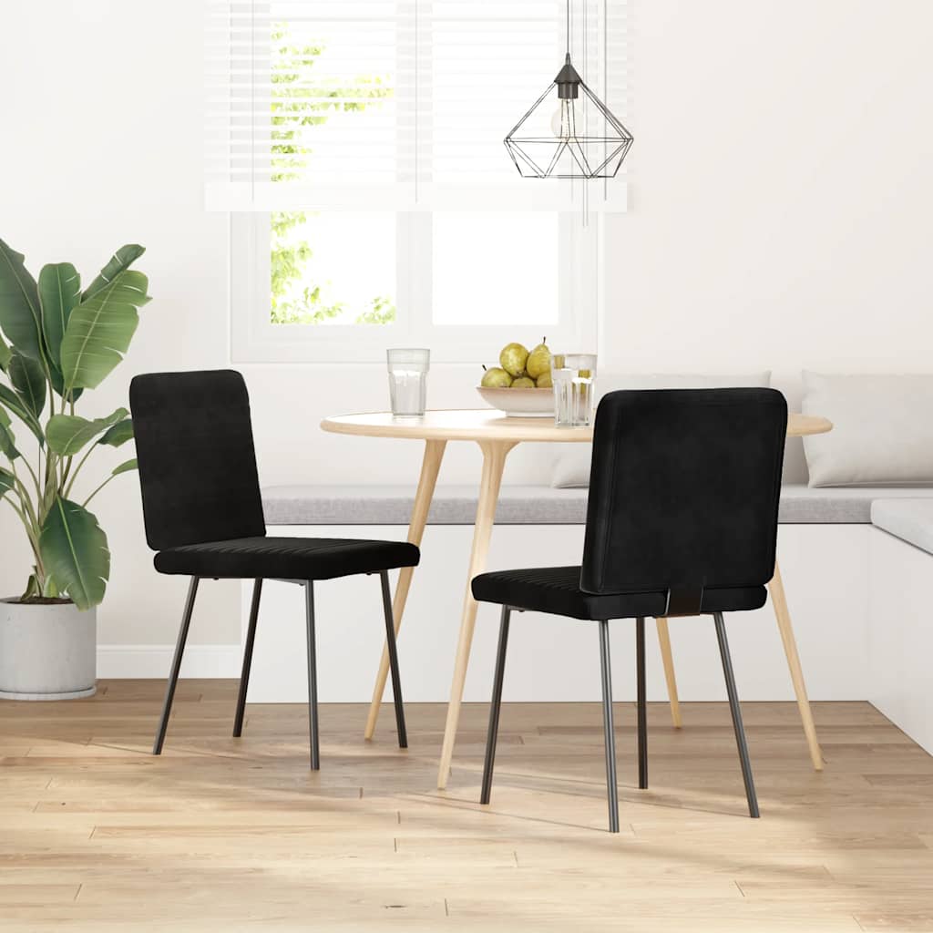 Eetkamerstoelen 2 st fluweel zwart is nu te koop bij PeponiXL, paradijselijk wonen!