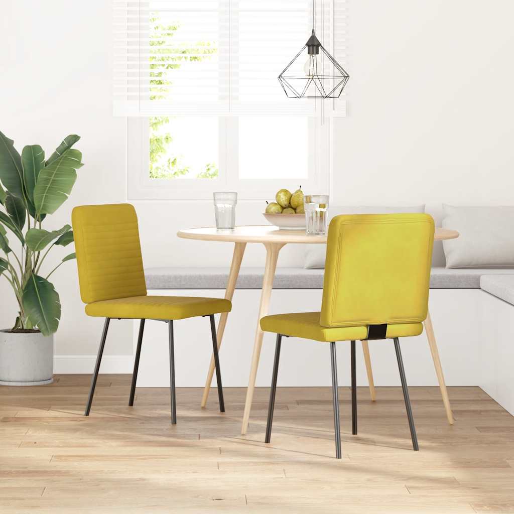 Eetkamerstoelen 2 st fluweel geel is nu te koop bij PeponiXL, paradijselijk wonen!