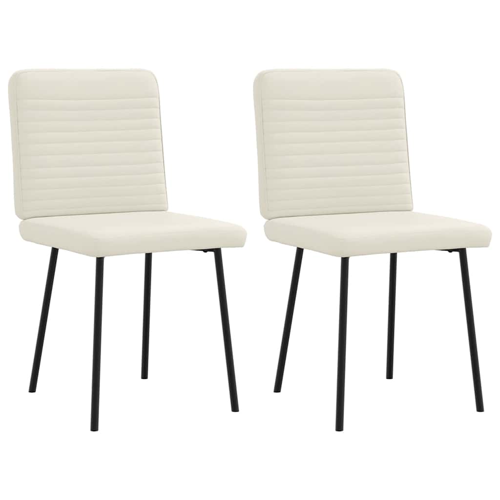 Eetkamerstoelen 2 st fluweel crèmekleurig is nu te koop bij PeponiXL, paradijselijk wonen!