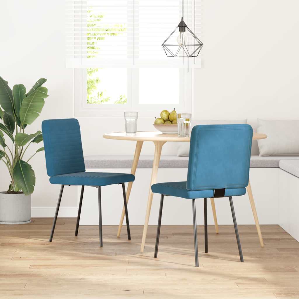 Eetkamerstoelen 2 st fluweel blauw is nu te koop bij PeponiXL, paradijselijk wonen!