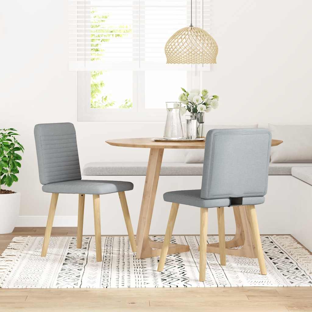 Eetkamerstoelen 2 st stof lichtgrijs is nu te koop bij PeponiXL, paradijselijk wonen!