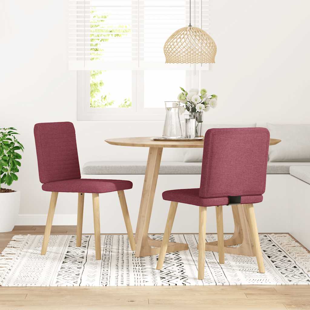 Eetkamerstoelen 2 st stof wijnrood is nu te koop bij PeponiXL, paradijselijk wonen!