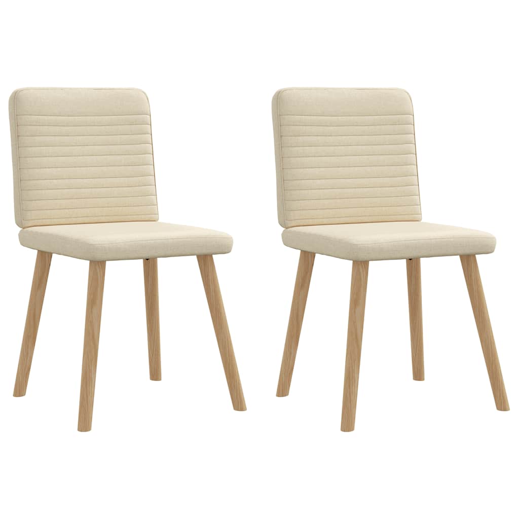 Eetkamerstoelen 2 st stof crèmekleurig is nu te koop bij PeponiXL, paradijselijk wonen!
