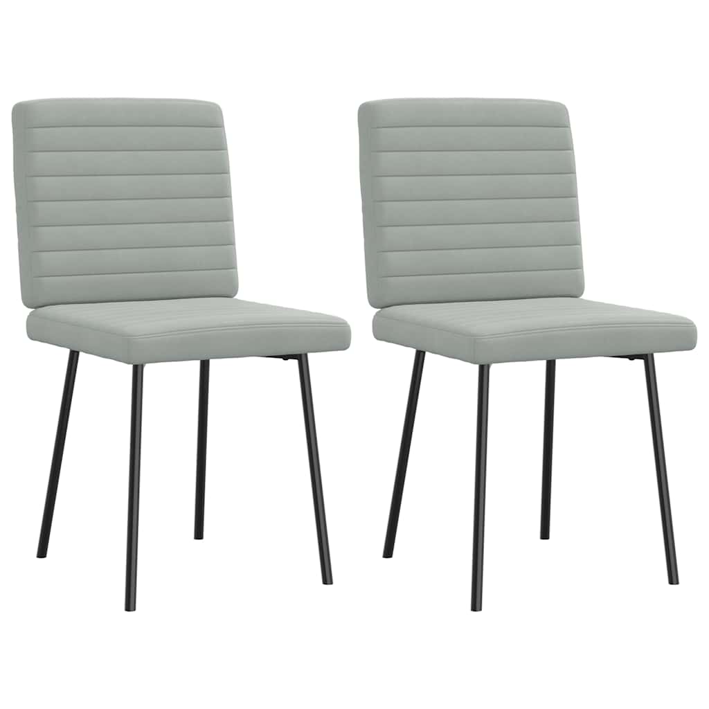 Eetkamerstoelen 2 st fluweel lichtgrijs is nu te koop bij PeponiXL, paradijselijk wonen!