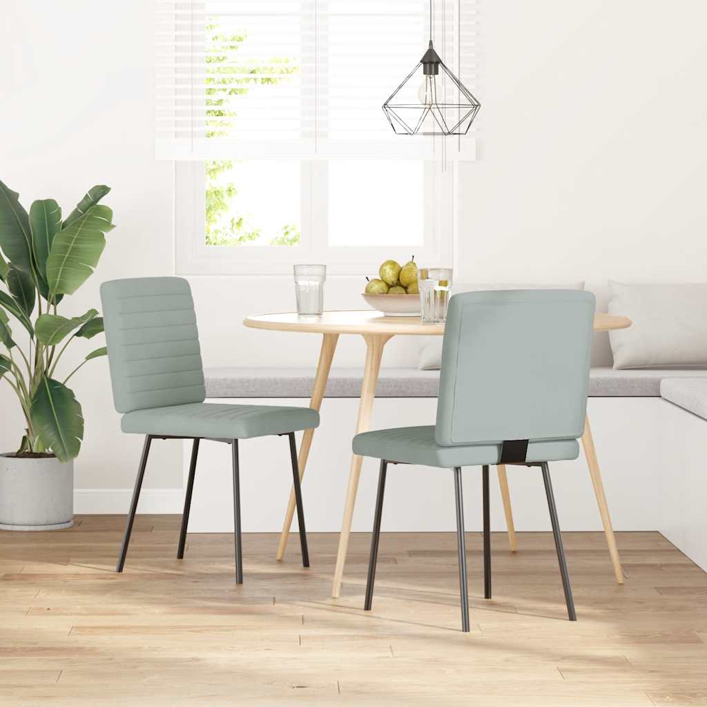 Eetkamerstoelen 2 st fluweel lichtgrijs is nu te koop bij PeponiXL, paradijselijk wonen!