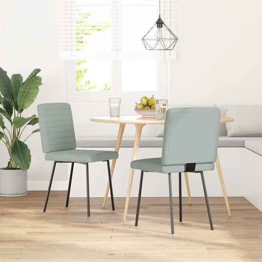 Eetkamerstoelen 2 st fluweel lichtgrijs is nu te koop bij PeponiXL, paradijselijk wonen!