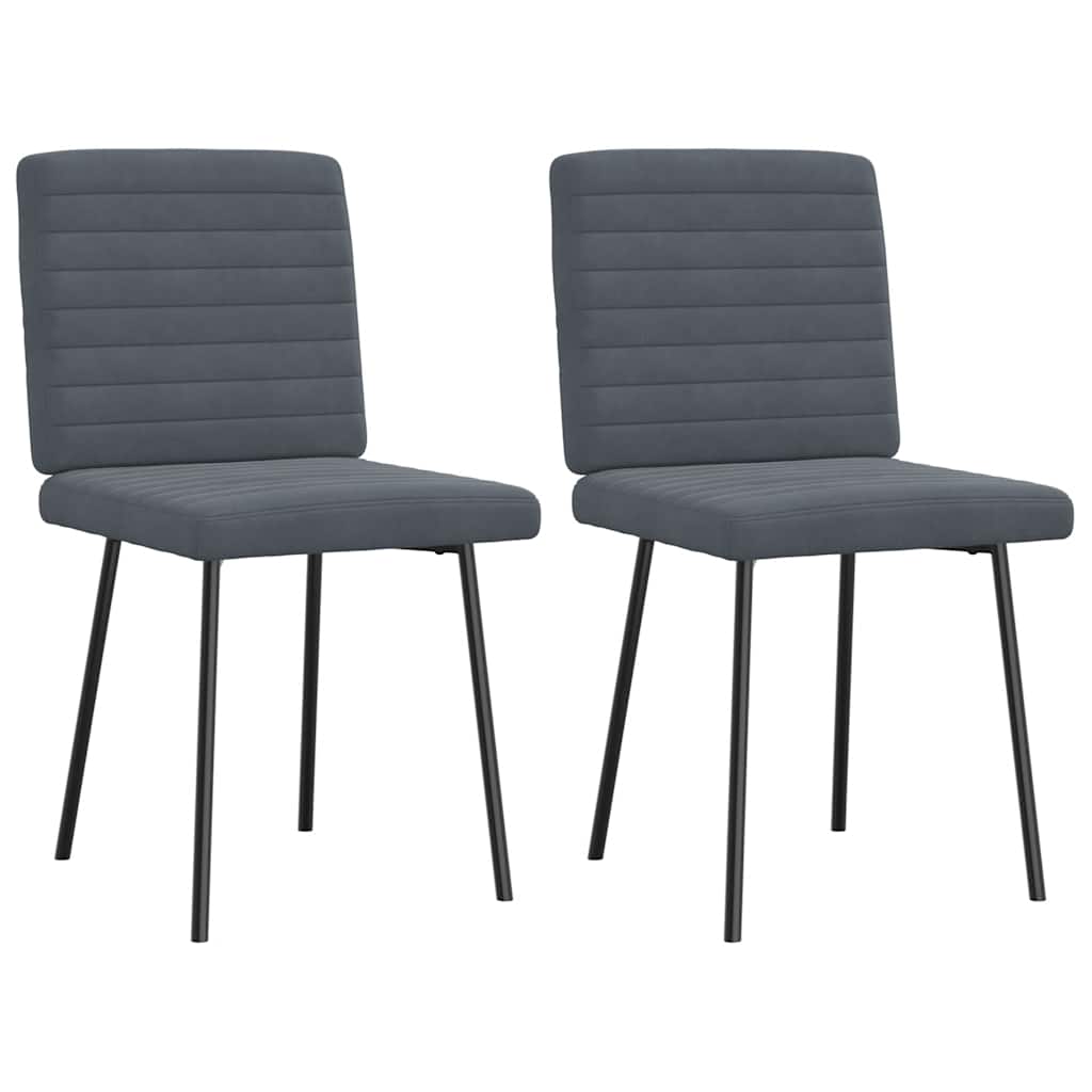 Eetkamerstoelen 2 st fluweel donkergrijs is nu te koop bij PeponiXL, paradijselijk wonen!