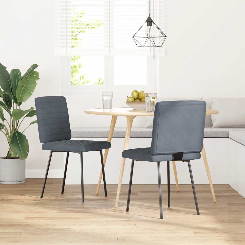 Eetkamerstoelen 2 st fluweel donkergrijs is nu te koop bij PeponiXL, paradijselijk wonen!