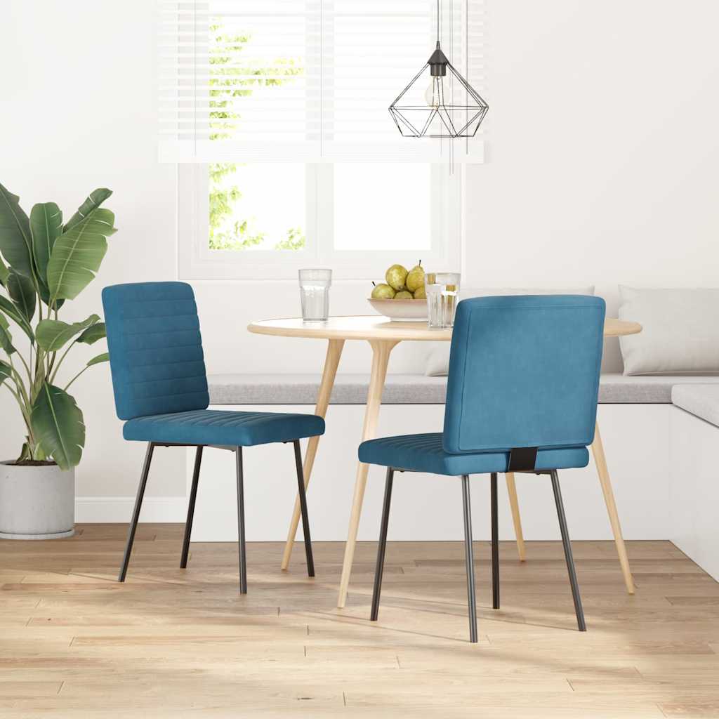 Eetkamerstoelen 2 st fluweel blauw is nu te koop bij PeponiXL, paradijselijk wonen!