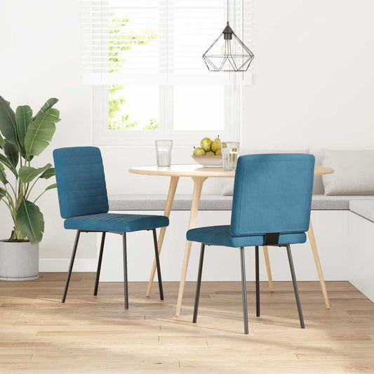 Eetkamerstoelen 2 st fluweel blauw is nu te koop bij PeponiXL, paradijselijk wonen!