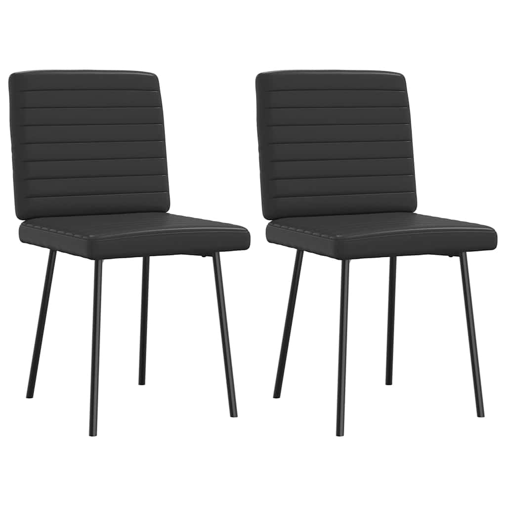 Eetkamerstoelen 2 st kunstleer zwart is nu te koop bij PeponiXL, paradijselijk wonen!