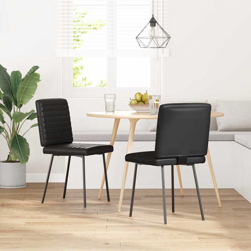 Eetkamerstoelen 2 st kunstleer zwart is nu te koop bij PeponiXL, paradijselijk wonen!
