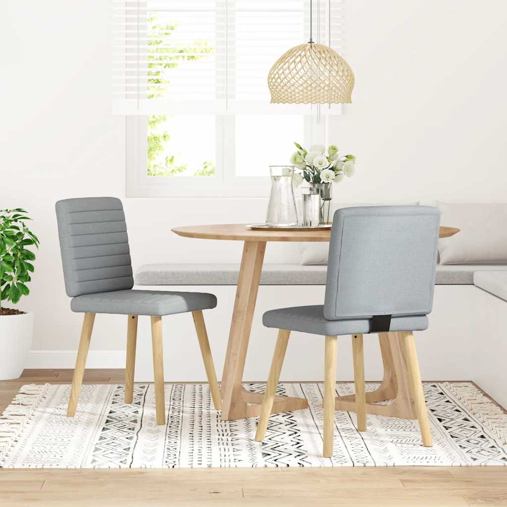 Eetkamerstoelen 2 st stof lichtgrijs is nu te koop bij PeponiXL, paradijselijk wonen!
