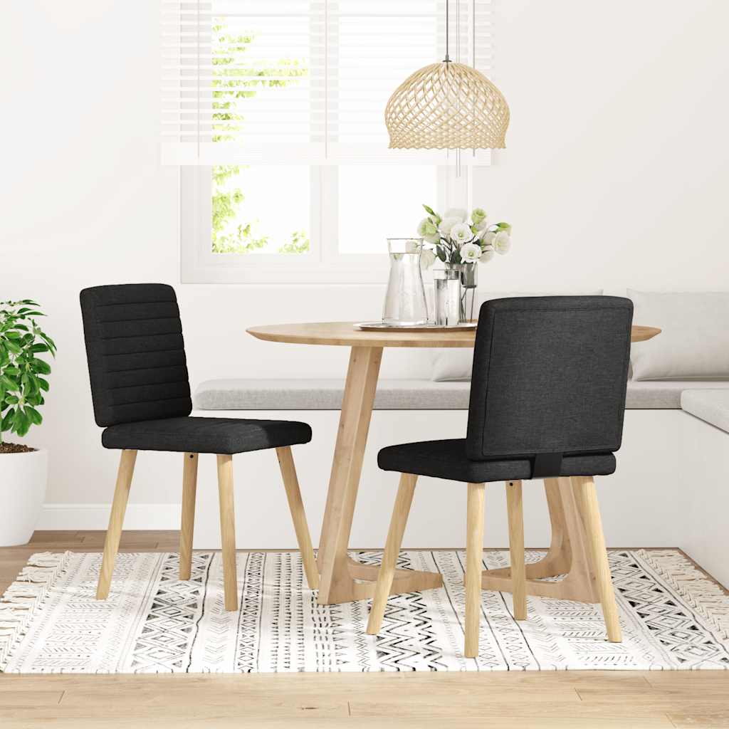 Eetkamerstoelen 2 st stof zwart is nu te koop bij PeponiXL, paradijselijk wonen!