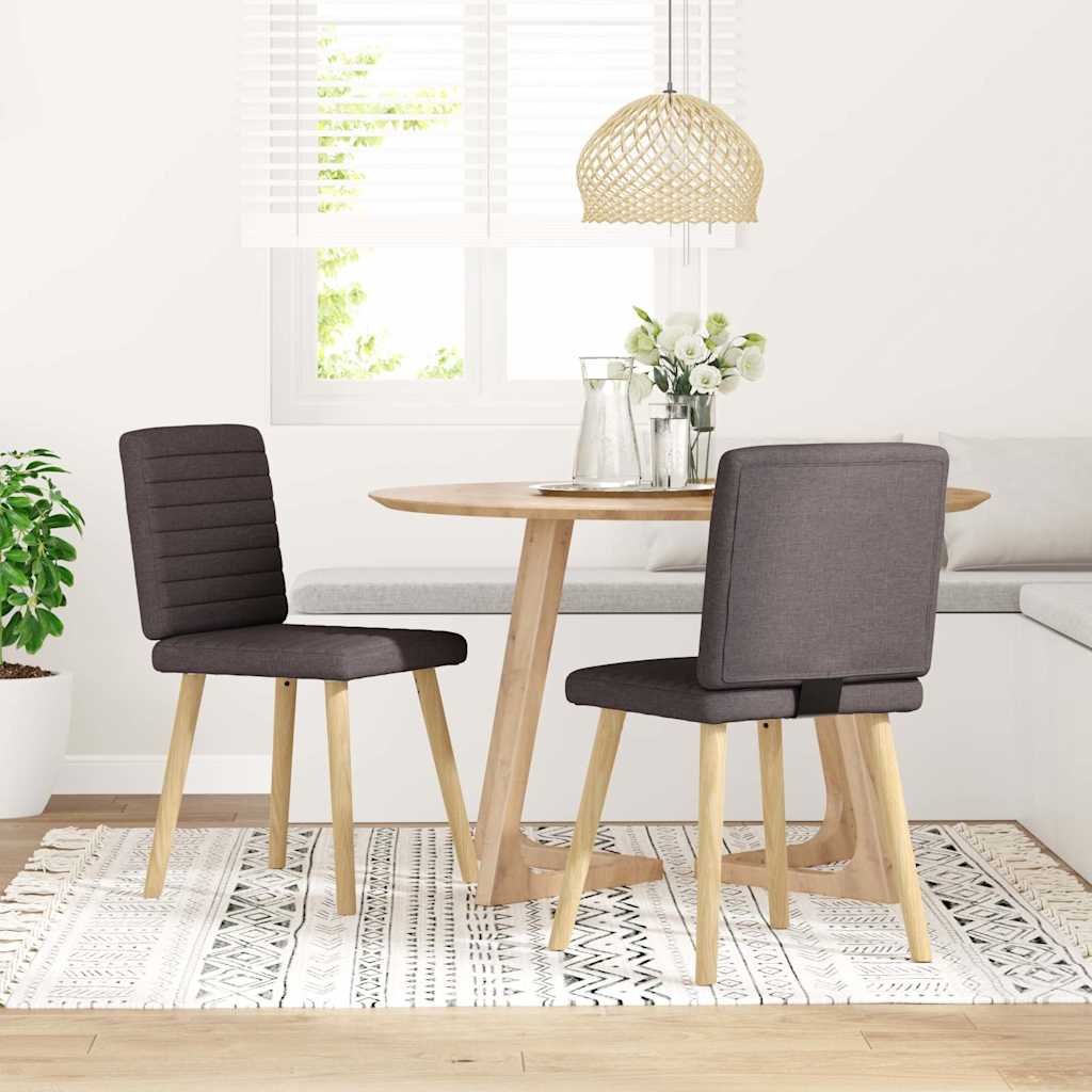 Eetkamerstoelen 2 st stof donkerbruin is nu te koop bij PeponiXL, paradijselijk wonen!