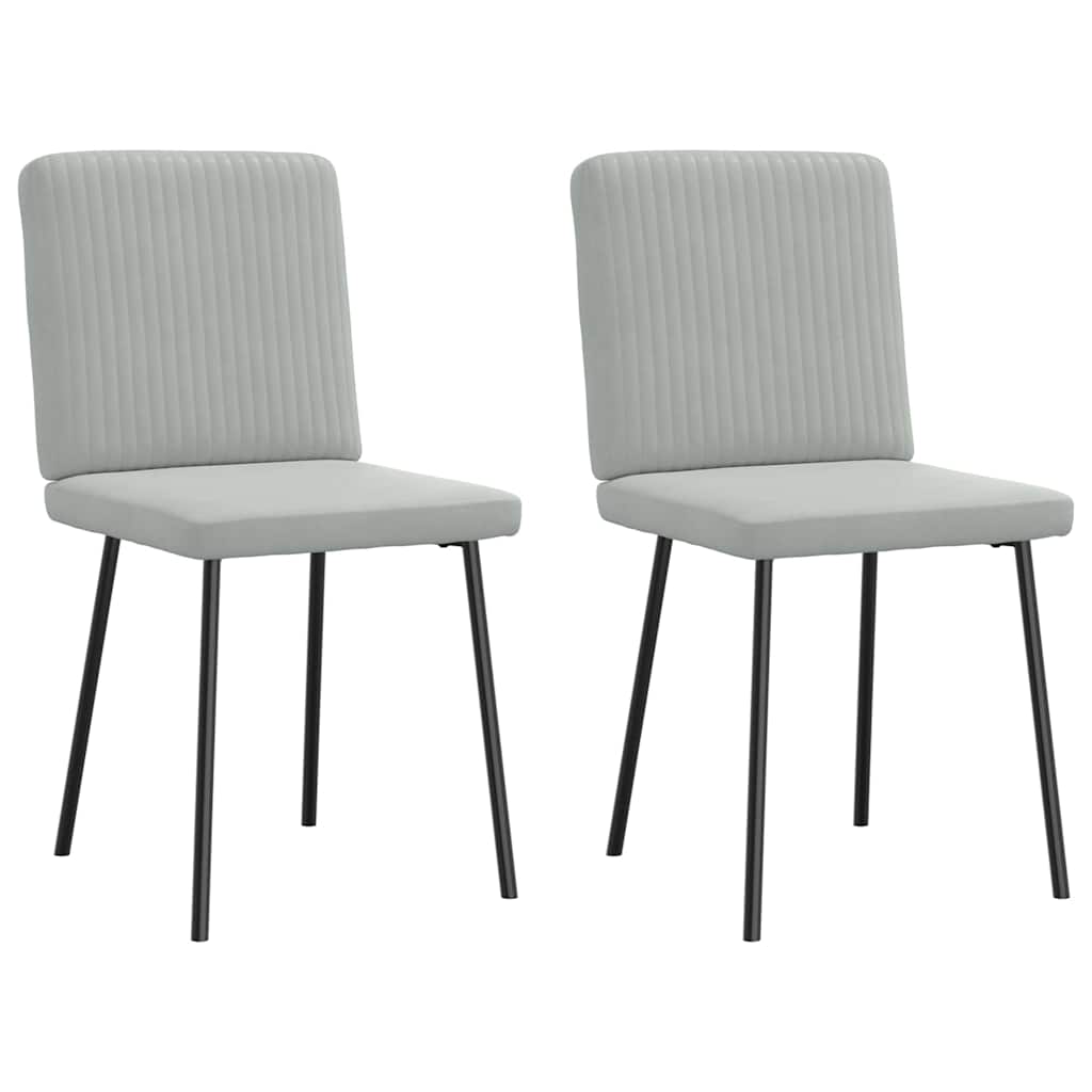 Eetkamerstoelen 2 st fluweel lichtgrijs is nu te koop bij PeponiXL, paradijselijk wonen!