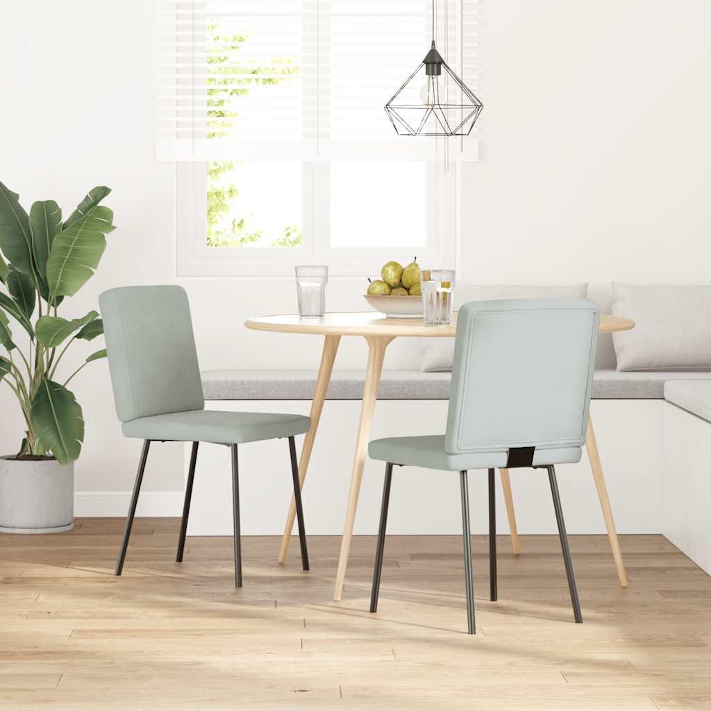 Eetkamerstoelen 2 st fluweel lichtgrijs is nu te koop bij PeponiXL, paradijselijk wonen!