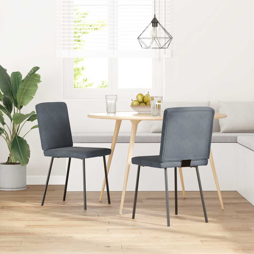 Eetkamerstoelen 2 st fluweel donkergrijs is nu te koop bij PeponiXL, paradijselijk wonen!