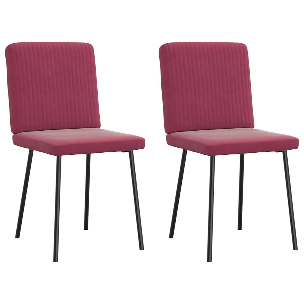 Eetkamerstoelen 2 st fluweel wijnrood is nu te koop bij PeponiXL, paradijselijk wonen!
