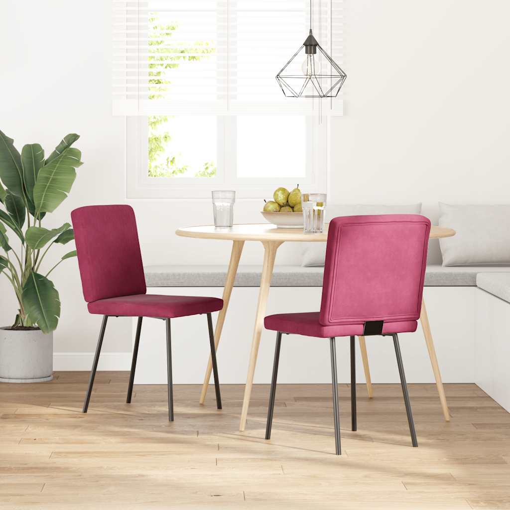 Eetkamerstoelen 2 st fluweel wijnrood is nu te koop bij PeponiXL, paradijselijk wonen!