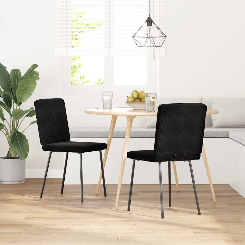 Eetkamerstoelen 2 st fluweel zwart is nu te koop bij PeponiXL, paradijselijk wonen!